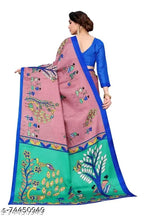 SM Women Khadi Silk Printed Saree with Blouse