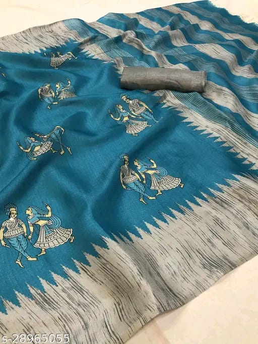 SM Women Art Silk Saree with Blouse