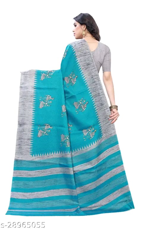 SM Women Art Silk Saree with Blouse