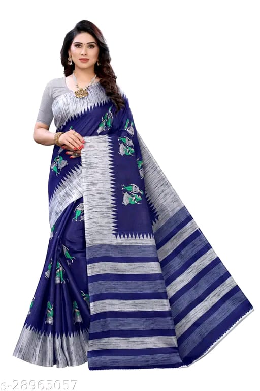 SM Women Art Silk Saree with Blouse