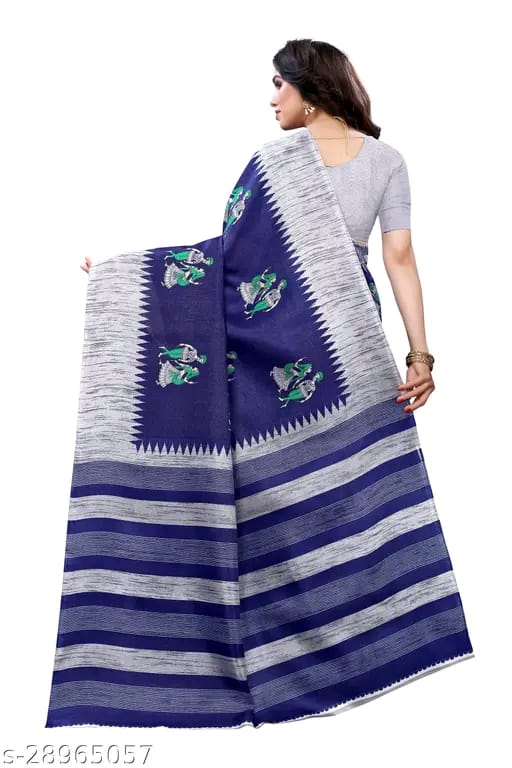 SM Women Art Silk Saree with Blouse