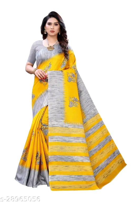 SM Women Art Silk Saree with Blouse