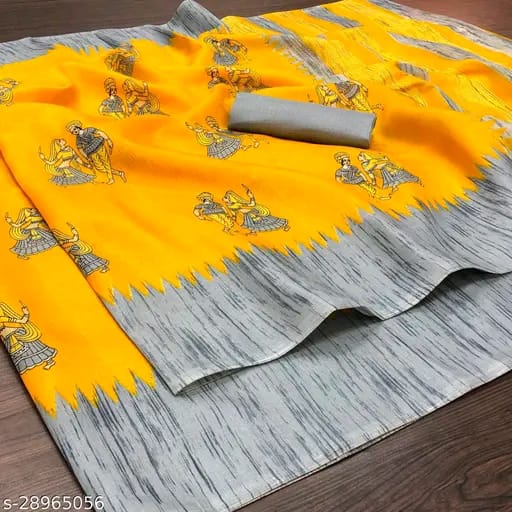SM Women Art Silk Saree with Blouse
