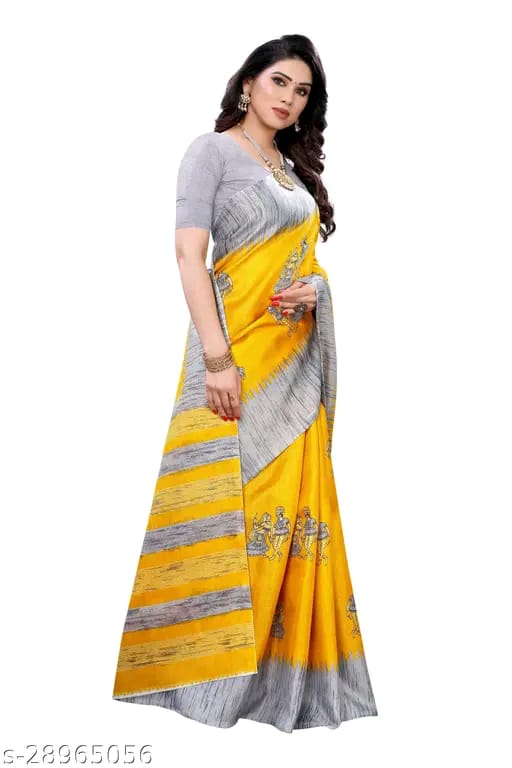 SM Women Art Silk Saree with Blouse