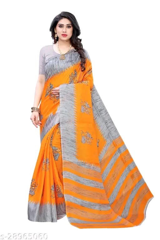SM Women Art Silk Saree with Blouse