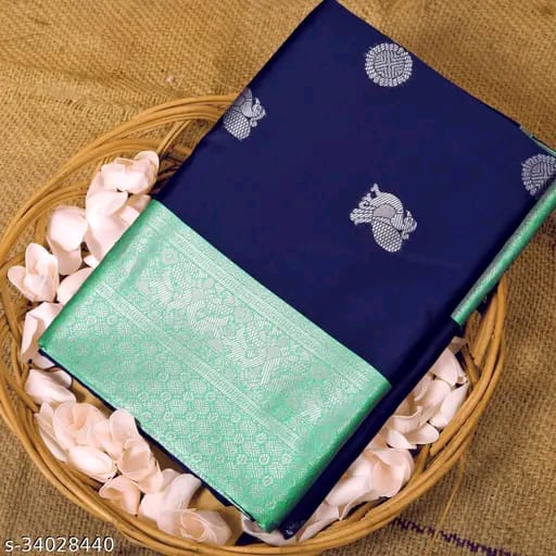 SM Women Kanjeevaram Silk Zari Woven Saree with Jacquard Blouse