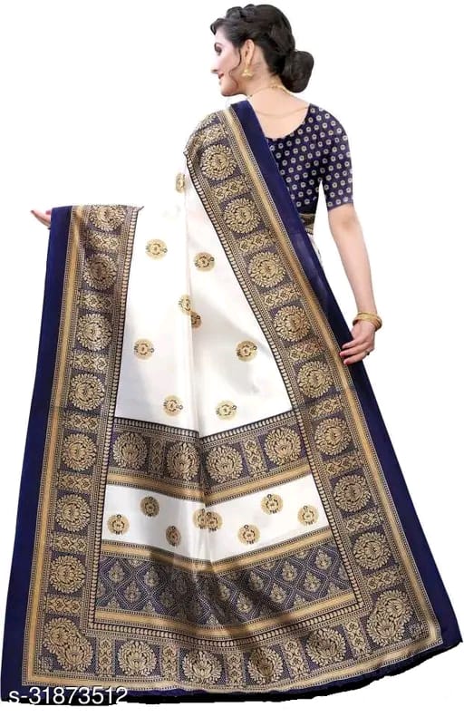 SM Women Art Silk Saree with Separate Blouse Piece