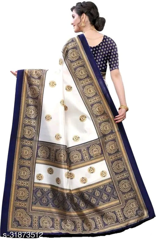 SM Women Art Silk Saree with Separate Blouse Piece
