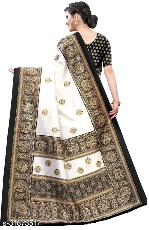 SM Women Art Silk Saree with Separate Blouse Piece