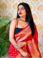 SM Women Banarasi Silk Saree with Blouse