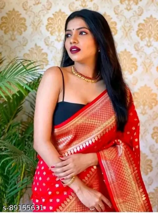 SM Women Banarasi Silk Saree with Blouse