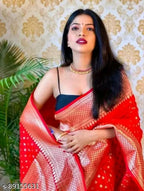 SM Women Banarasi Silk Saree with Blouse