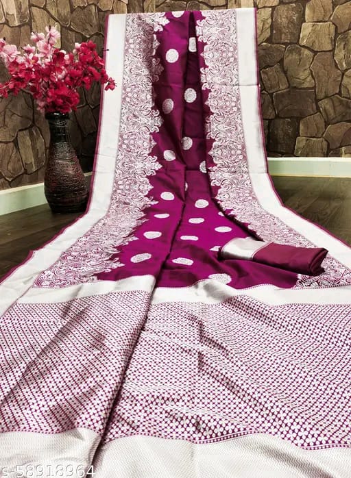 SM Women Banarasi Silk Saree with Blouse