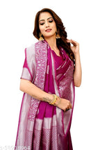 SM Women Banarasi Silk Saree with Blouse