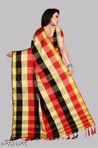 SM Women Cotton Silk Saree with Matching Blouse
