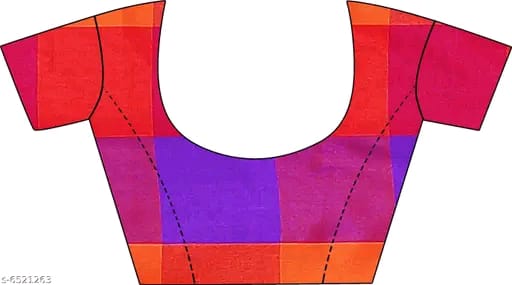SM Women Cotton Silk Saree with Matching Blouse