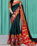 SM Women Cotton Silk Embroidered Saree with Jacquard Blouse