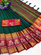 SM Women Cotton Silk Embroidered Saree with Jacquard Blouse