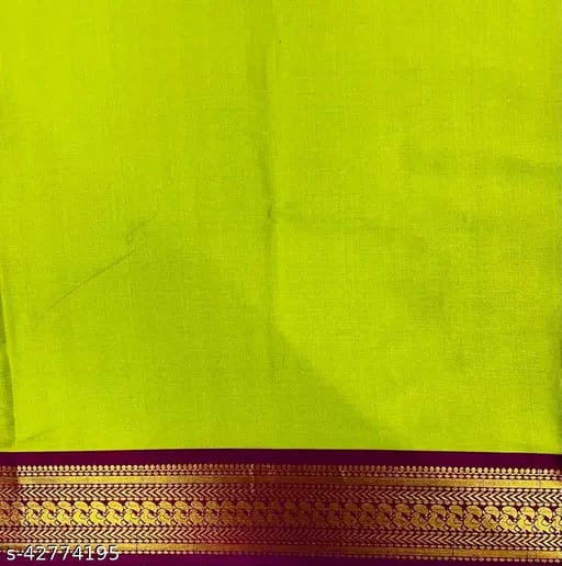 SM Women Cotton Silk Solid Saree with Cotton Silk Blouse