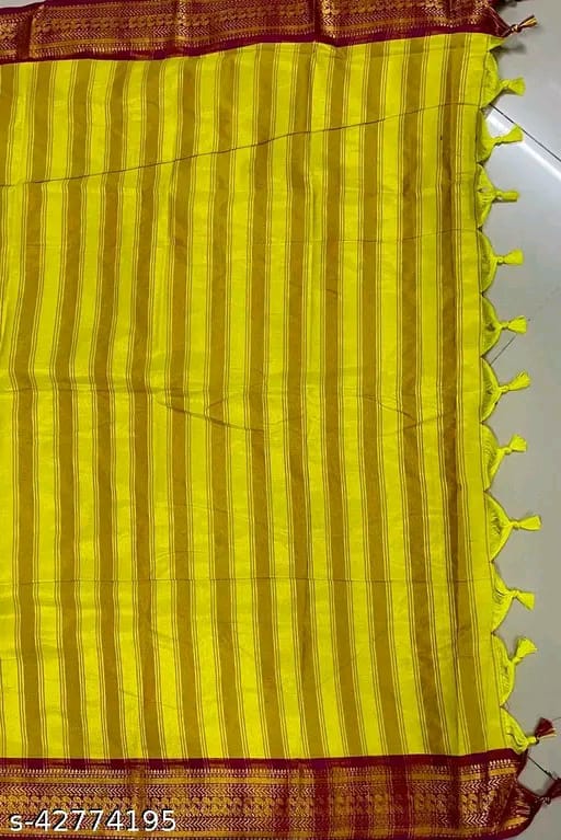 SM Women Cotton Silk Solid Saree with Cotton Silk Blouse