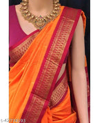 SM Women Cotton Silk Solid Saree with Cotton Silk Blouse
