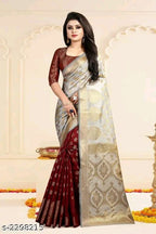 SM Women Banarasi Silk Saree with Separate Blouse