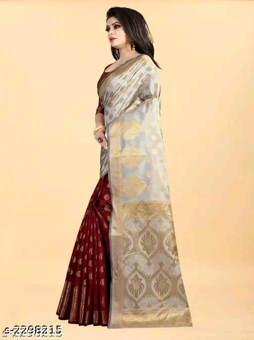 SM Women Banarasi Silk Saree with Separate Blouse