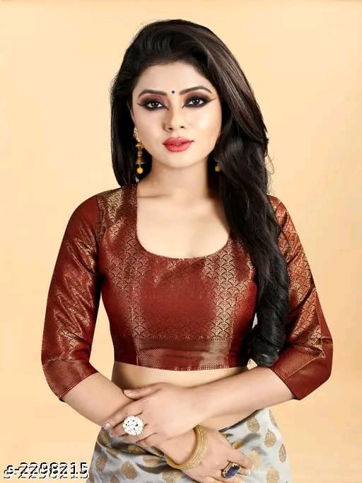 SM Women Banarasi Silk Saree with Separate Blouse