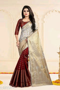 SM Women Banarasi Silk Saree with Separate Blouse