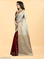 SM Women Banarasi Silk Saree with Separate Blouse