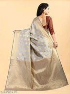 SM Women Banarasi Silk Saree with Separate Blouse