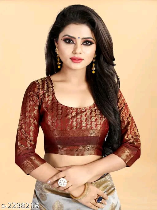 SM Women Banarasi Silk Saree with Separate Blouse