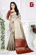 SM Women Banarasi Silk Saree with Separate Blouse