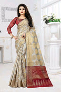 SM Women Banarasi Silk Saree with Separate Blouse