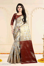 SM Women Banarasi Silk Saree with Separate Blouse