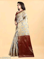 SM Women Banarasi Silk Saree with Separate Blouse