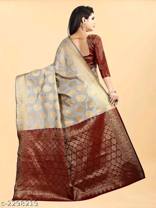 SM Women Banarasi Silk Saree with Separate Blouse