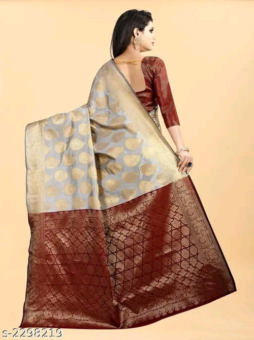 SM Women Banarasi Silk Saree with Separate Blouse
