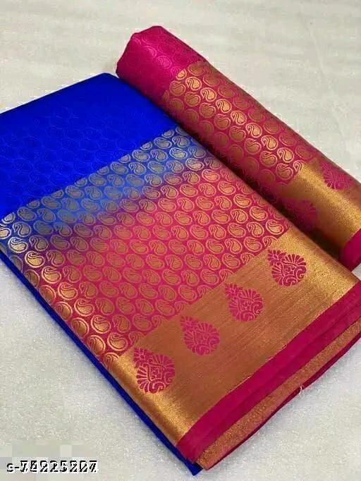 SM Women Silk Saree with Running Blouse