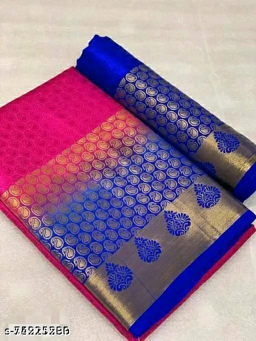 SM Women Silk Saree with Running Blouse