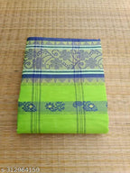 SM Women Cotton Woven Design Saree Without Blouse