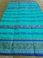 SM Women Cotton Woven Design Saree Without Blouse