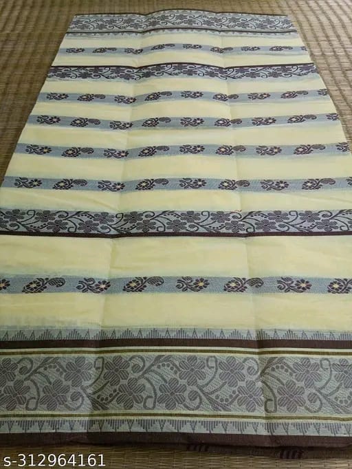 SM Women Cotton Woven Design Saree Without Blouse