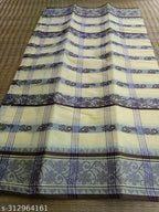 SM Women Cotton Woven Design Saree Without Blouse