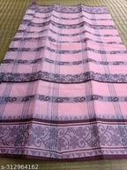 SM Women Cotton Woven Design Saree Without Blouse