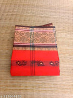 SM Women Cotton Woven Design Saree Without Blouse