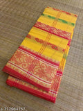 SM Women Cotton Woven Design Saree Without Blouse