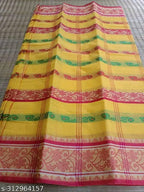 SM Women Cotton Woven Design Saree Without Blouse