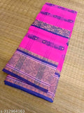 SM Women Cotton Woven Design Saree Without Blouse