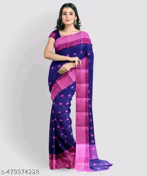 SM Women Cotton Saree Without Blouse